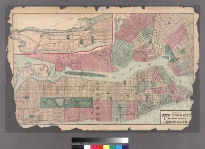 Plates 11 & 12: Map of New York City and central portion of Brooklyn.