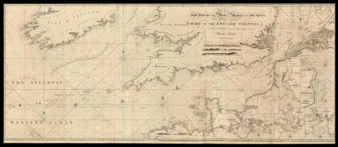 To the right honorable the Masters, Wardens and Eldeil Brother of the Trinity House, this chart of the English Channel: Downs and Margaret; Plysmouth; Falmouth; Portsmouth; Dartmouth