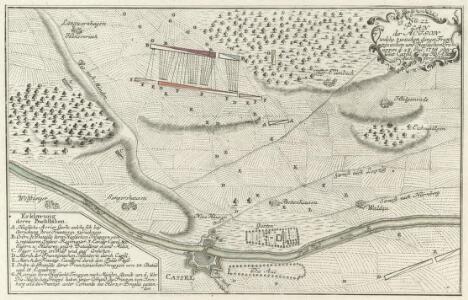 Plan der Action welche zwischen denen Französischen und Hessischen Trouppen d: 23 Jul: 1758 ohnweit Cassel bey Hof- Ellenbach vorgefallen