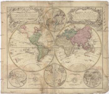 PLANIGLOBII TERRESTRIS Mappa Universalis Utrumq[ue] Hemisphaerium Orient. et Occidentale repraesentans