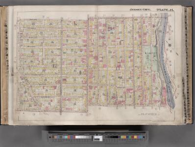 Jersey City, V. 1, Double Page Plate No. 11 [Map bounded by South St., Marshall St., Franklin St., Manhattan Ave., Hudson Blvd.] / compiled under the direction of and published by G.M. Hopkins Co.
