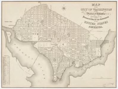 Map of the city of Washington in the District of Columbia : established as the permanent seat of the government of the United States of America