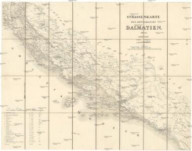 Strassen-Karte des Königreich's Dalmatien