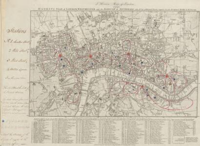 HARRIS'S PLAN of LONDON, WESTMINSTER and the BOROUGH of SOUTHWARK, with all the additional Streets, Squares &c; also the improved ROADS to the Year 1791.