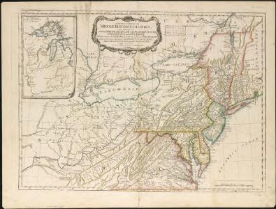 A general map of the middle British colonies, in America, containing Virginia, Maryland, the Delaware counties, Pennsylvania and New Jersey : with the addition of New York, and the greatest part of New England, as also of the bordering parts ...