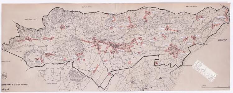 Hausen am Albis: Definition der Siedlungen für die eidgenössische Volkszählung am 01.12.1970; Siedlungskarte