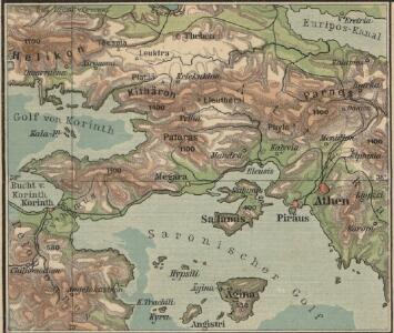 Italien und Balkanhalbinsel. Nebenkarten II. 1. Athen und der Isthmus von Korinth