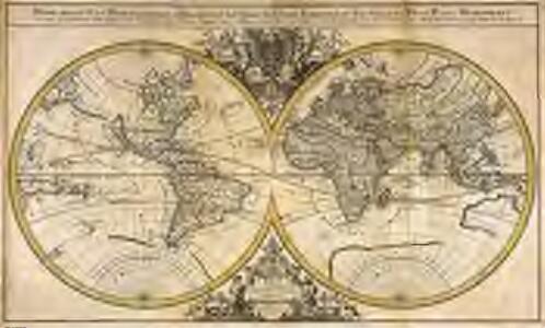Mappe-Monde=geo-hydrographique, ou description generale du globe terrestre et aquatique, en deux-plans-hemispheres