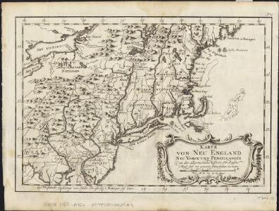 Karte von Neu England, Neu Yorck und Pensilvanien