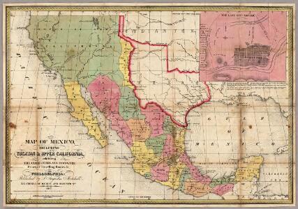 Map Of Mexico, Including Yucatan & Upper California.