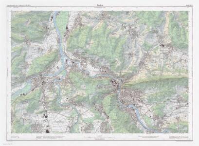 Landeskarte der Schweiz 1 : 25000: Den Kanton Zürich betreffende Blätter: Blatt 1070: Baden AG