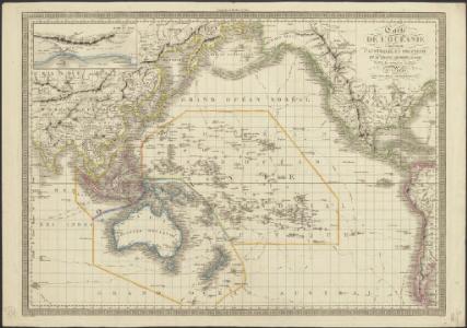 Carte de l'Océanie comprenant l'Australie, la Polynésie et du Grand Archipel d'Asie