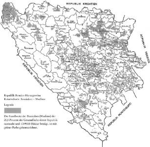 Republik Bosnien-Herzegowina. Katasterkarte: Bosniaken-Muslime