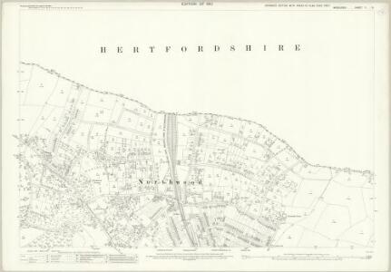 Middlesex V.13 (includes: Rickmansworth Urban; Ruislip; Watford Rural) - 25 Inch Map
