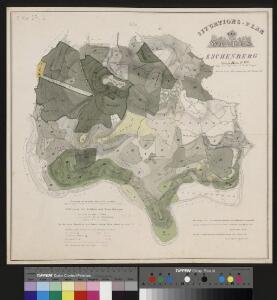 Situations-Plan des Waldes Eschenberg & Bestandes-Karte für 1836