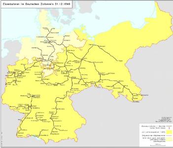 Eisenbahnen im Deutschen Zollverein 31.12.1849