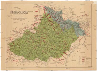 Mapa Moravy a Slezska pro cestující, turisty, cyklisty a t. d