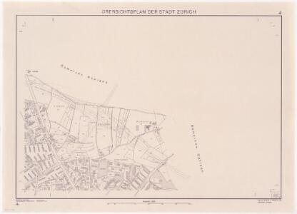 Übersichtsplan der Stadt Zürich in 57 Blättern, Blatt 4: Teil von Seebach bei der Grenze zu Rümlang und Opfikon