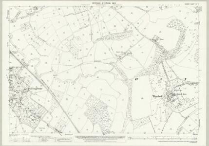 Dorset XIV.9 (includes: Childe Okeford; Hanford; Iwerne Courtney; Shillingstone) - 25 Inch Map