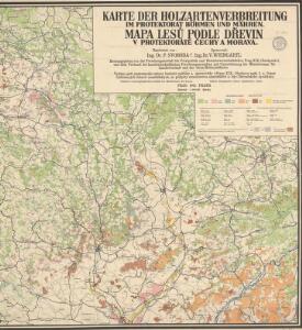 Karte der Holzartenverbreitung in Protektorat Böhmen und Mähren