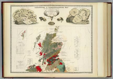 Geological, palaeontological map British Islands.