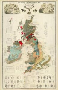 Composite: Geological, palaeontological map British Islands.