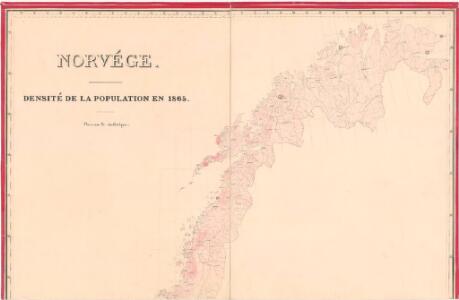 Statistikk kart 6 nord: Norvége. Densité de la population en 1865