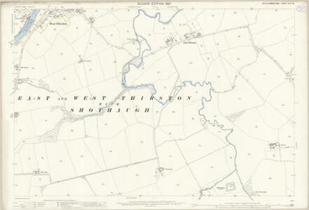 Northumberland (Old Series) XLVI.13 (includes: Bockenfield; Eshott; Felton; Thirston With Shothaugh) - 25 Inch Map