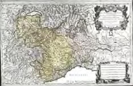Les montagnes des Alpes ou sont remarqués les passages de France en Italie, le duché de Milan, et les estats du duc de Savoye &c