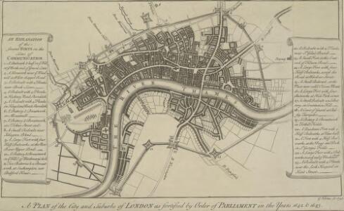 A PLAN of the City and Suburbs of LONDON as fortified by Order of Parliament in the Years 1642 and 1643.