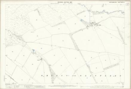 Northumberland (Old Series) XXXVIII.15 (includes: Denwick; Greens And Glantlees; Longframlington) - 25 Inch Map