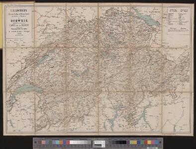 I.H. Locher's Eisenbahn- & Reisekarte mit Bäder & Kurorten der Schweiz