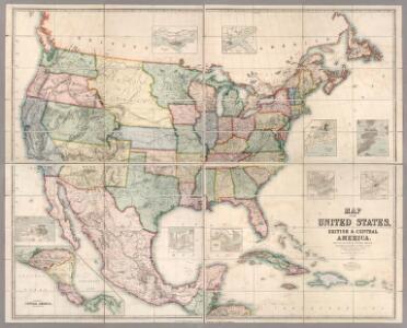 Map Of The United States, British & Central America.