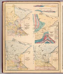 Geological map of Minnesota by N.H. Winchell, State Geologist. (with maps) Colored to show senatorial ... judicial (and) congressional districts.