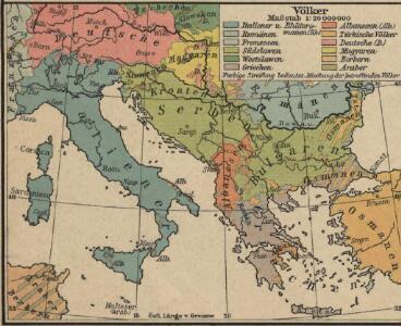 Italien und Balkanhalbinsel. Nebenkarten I. 1 Völker