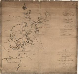 A chart of the islands of Orkney... with the coast of Scotland.