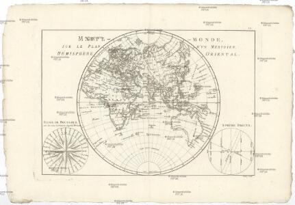 Mappe-monde sur le plan d'un méridien