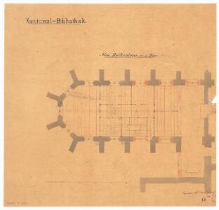Kantonsbibliothek im Predigerchor: 1. Stock, neue Balkenlage; Grundriss (Nr. 19)