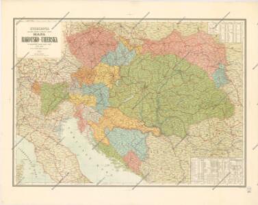 Storchova nejnovější politická a železniční cestovní mapa Rakousko – Uherska