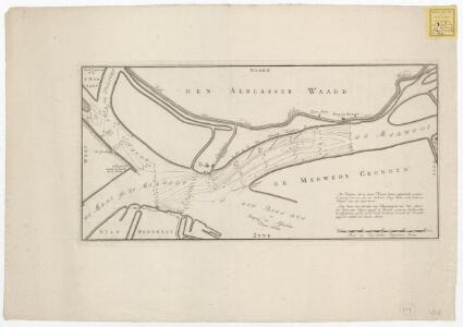 [Kaart van de rivier de Merwede bij Dordrecht wegens de verzanding van de rivier ter hoogte van Dordrecht en Papendrecht]