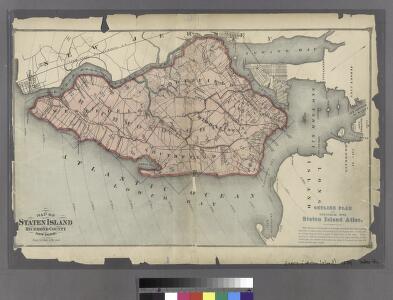 Map of Staten Island , Richmond County, Staten Island,New York.