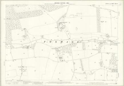 Suffolk LXXVI.14 (includes: Brightwell; Bucklesham; Foxhall; Purdis Farm) - 25 Inch Map