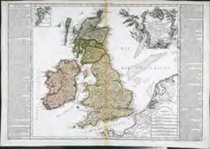 Carte des isles Britanniques, comprenent les trois royaumes d'Angleterre et d'Ecosse dans la Grande Bretagne, d'Irlande