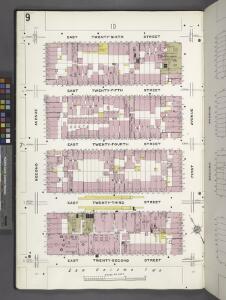 Manhattan, V. 4, Plate No. 9 [Map bounded by E. 26th St., 1st Ave., E. 22nd St., 2nd Ave.]
