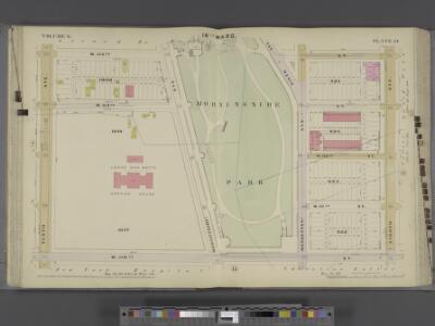 Manhattan, V. 6, Double Page Plate No. 14 [Map bounded by W. 114th St., 8th Ave., W. 110th Sst., 10th Ave.] / compiled from official records and actual surveys under the direction of E. Robinson and Roger H. Pidgeon.