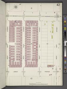 Manhattan, V. 11, Plate No. 42 [Map bounded by 7th Ave., W. 145th St., Lenox Ave., W. 142nd St.]
