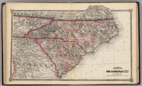 Schonberg's Map of North Carolina and South Carolina.
