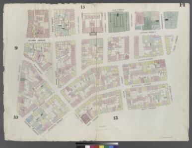 [Plate 14: Map bounded by Canal Street, Mott Street, Cross Street, Mulberry Street, Chatham Street, Pearl Street, Elm Street]