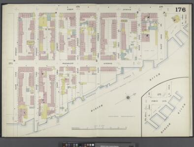 Manhattan, V. 8, Double Page Plate No. 176 [Map bounded by 1st Ave., E. 126th St., Harlem River, E. 118th St.]