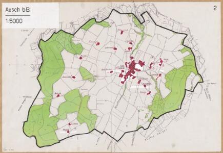 Aesch: Definition der Siedlungen für die eidgenössische Volkszählung am 01.12.1960; Siedlungskarte Nr. 2